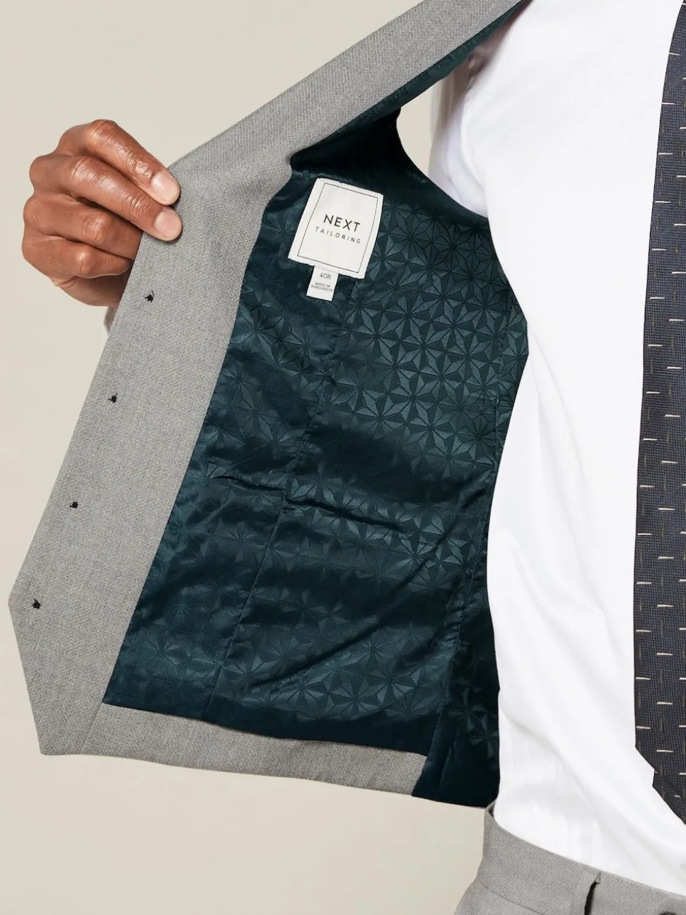 Grey Textured Suit Waistcoat