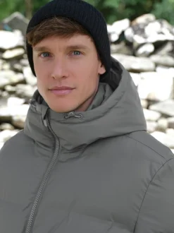 Grey ThermoGen Shower Resistant Rubbersied Puffer Coat