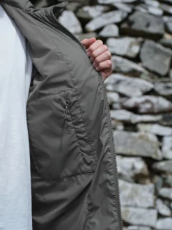 Grey ThermoGen Shower Resistant Rubbersied Puffer Coat