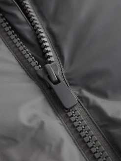 Grey ThermoGen Shower Resistant Rubbersied Puffer Coat