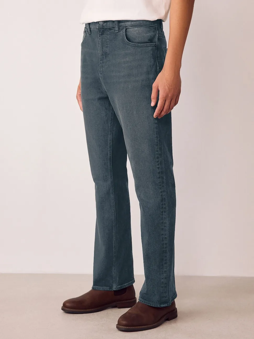 Grey Tint Bootcut Vintage Wash Denim Jeans