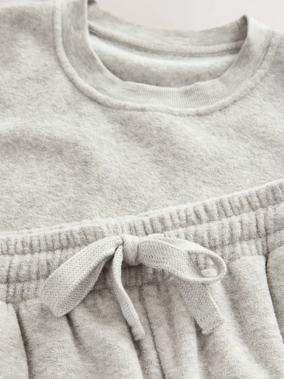 Grey Towelling Short Sleeve Pyjamas Set