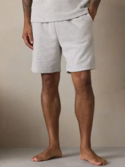 Grey Towelling Short Sleeve Pyjamas Set