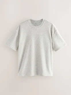 Grey Towelling Short Sleeve Pyjamas Set