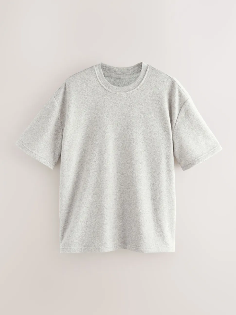 Grey Towelling Short Sleeve Pyjamas Set