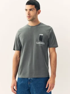 Grey Washed Relaxed Fit Guinness Licence T-Shirt