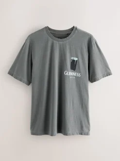 Grey Washed Relaxed Fit Guinness Licence T-Shirt