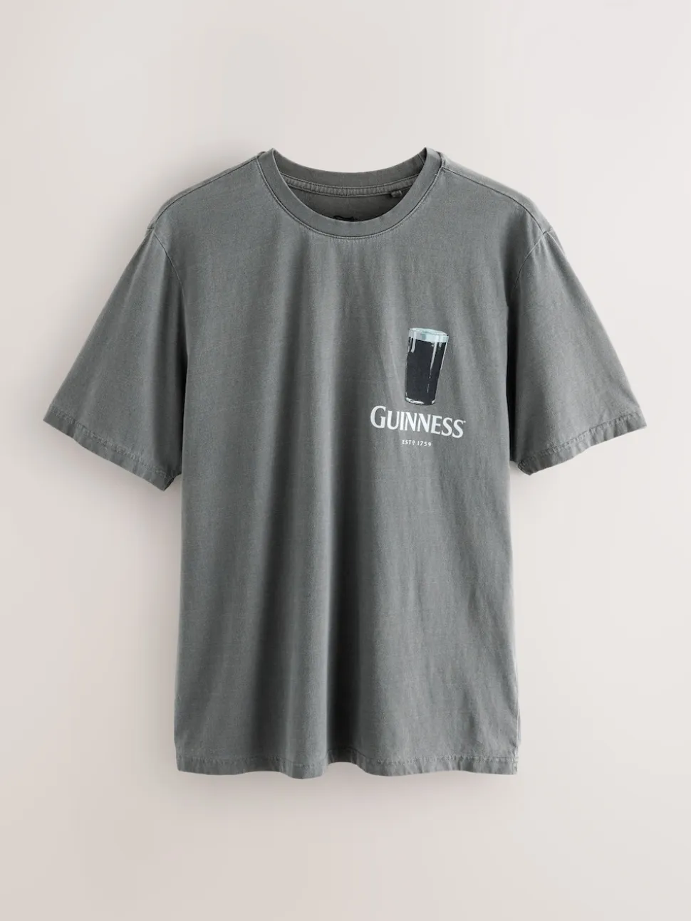 Grey Washed Relaxed Fit Guinness Licence T-Shirt