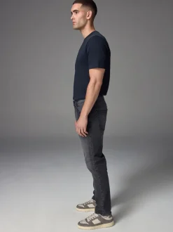 Grey Washed Slim Fit Essential Stretch Jeans
