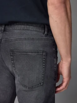 Grey Washed Slim Fit Essential Stretch Jeans