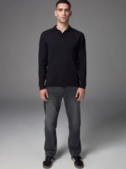 Grey Washed Straight Fit Straight Fit Essential Stretch Jeans