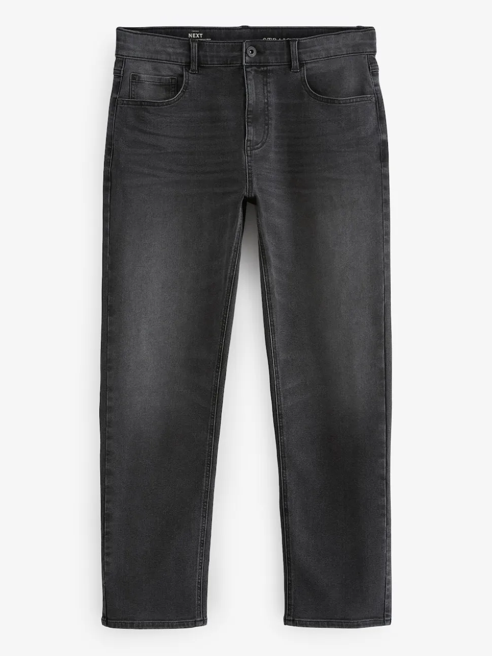Grey Washed Straight Fit Straight Fit Essential Stretch Jeans