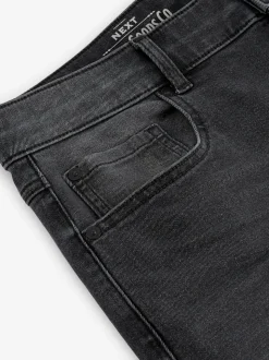 Grey Washed Straight Fit Straight Fit Essential Stretch Jeans