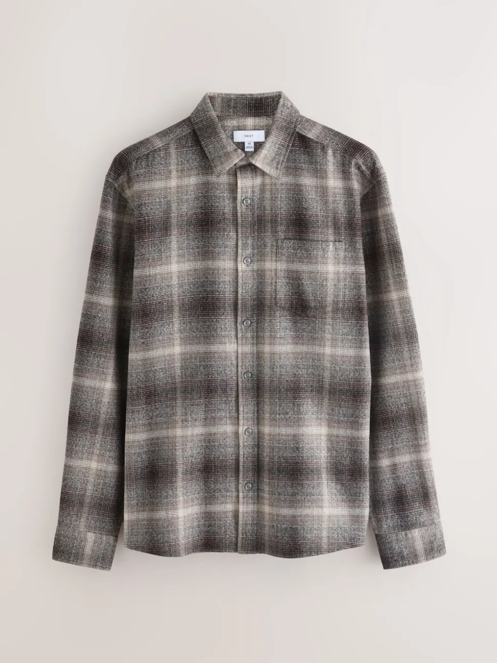 Grey Western Style Ombre Check Long Sleeve Shirt