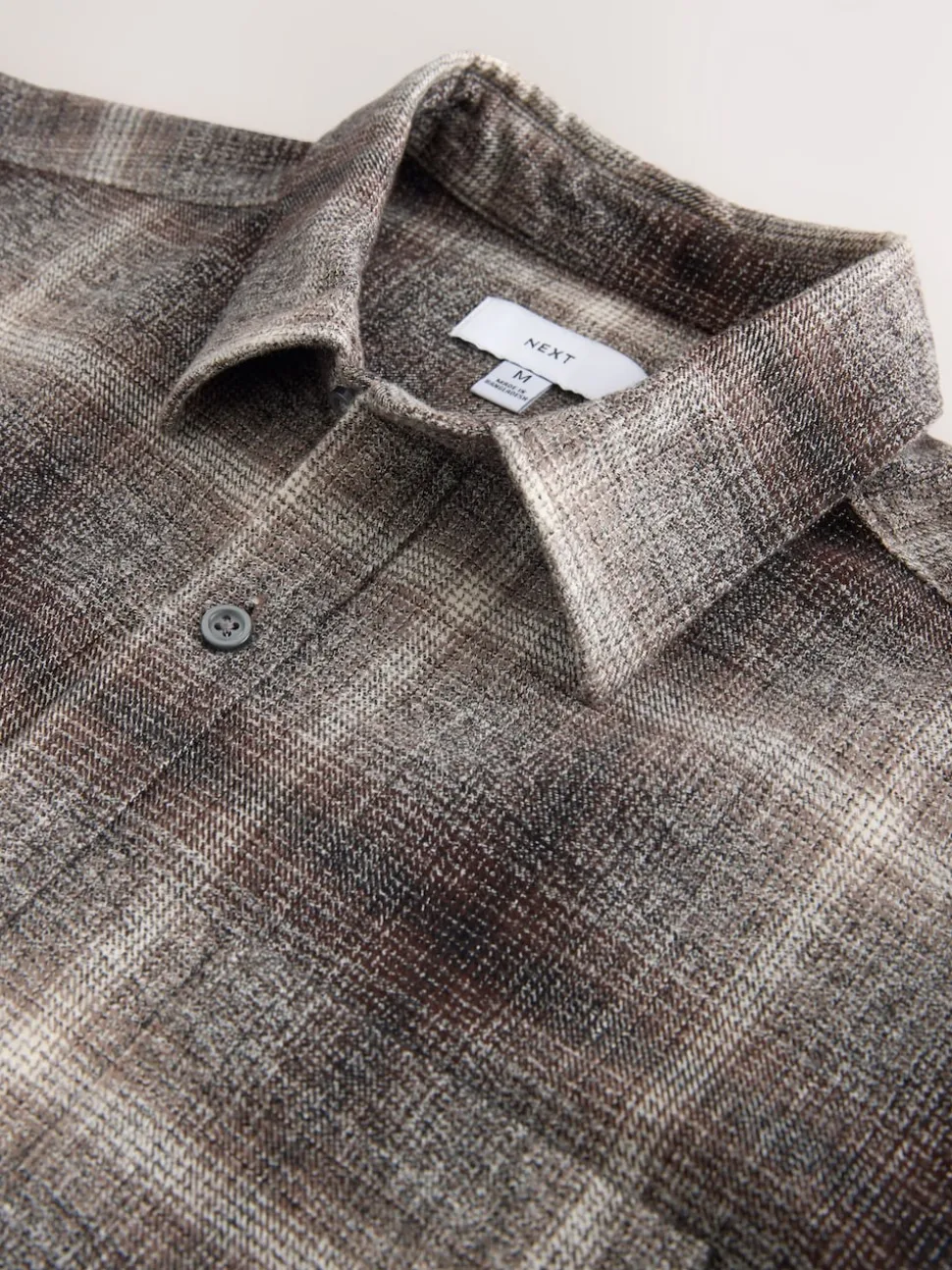 Grey Western Style Ombre Check Long Sleeve Shirt
