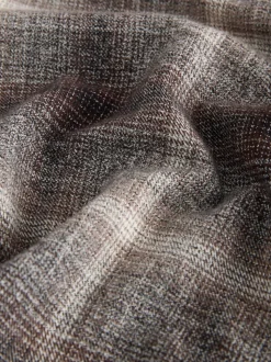 Grey Western Style Ombre Check Long Sleeve Shirt