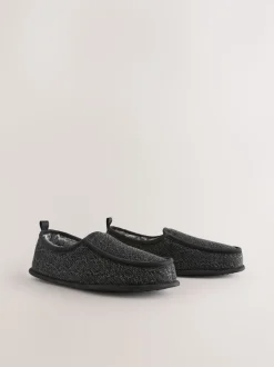 Grey Wide Fit Closed Back Slippers