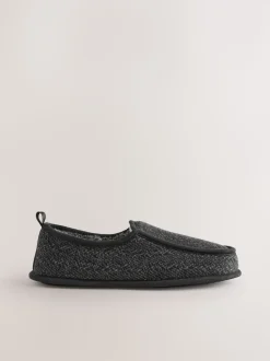 Grey Wide Fit Closed Back Slippers
