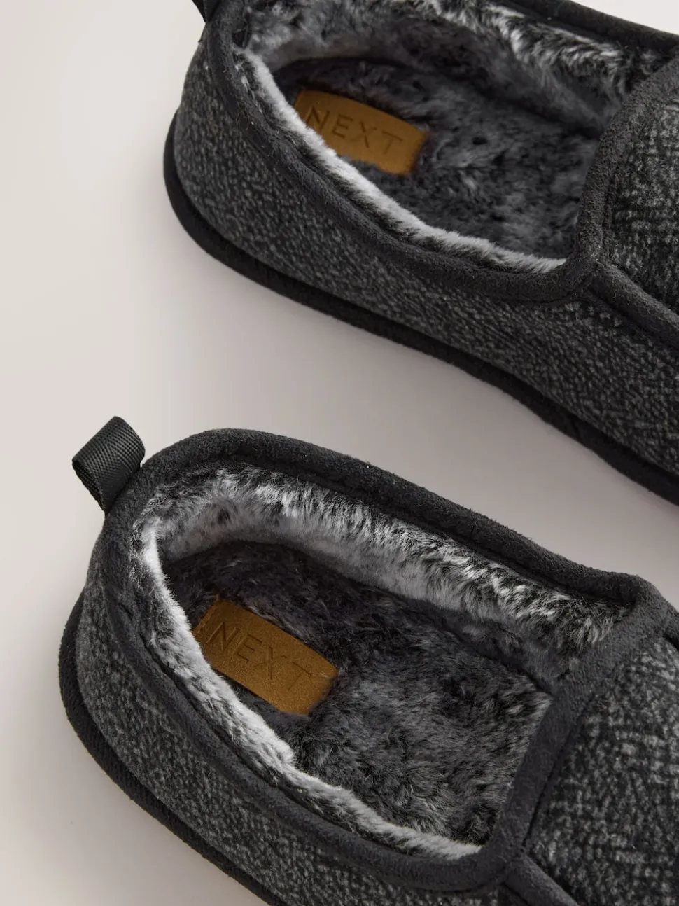 Grey Wide Fit Closed Back Slippers