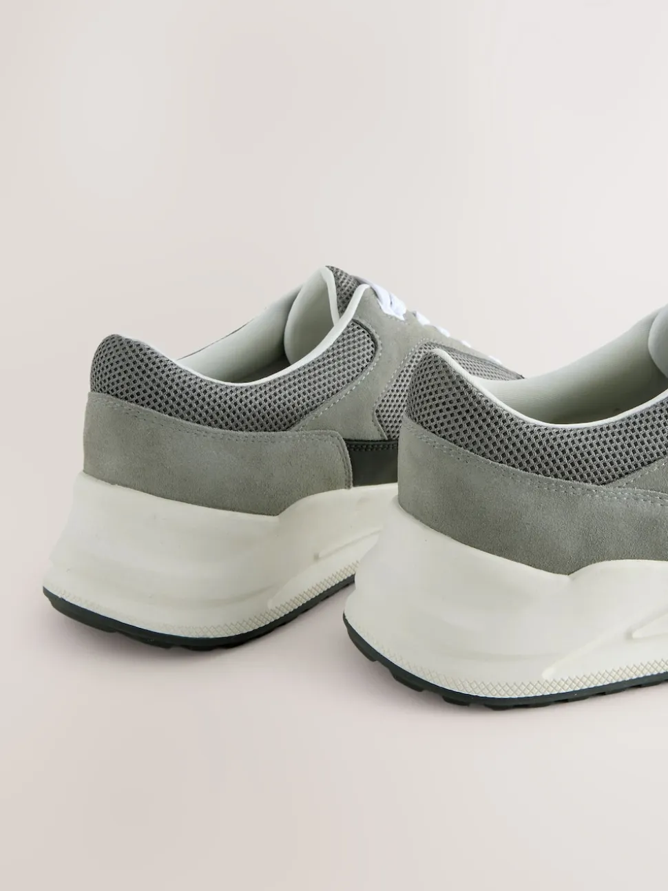Grey/Black Smart Casual Lace Up Trainers