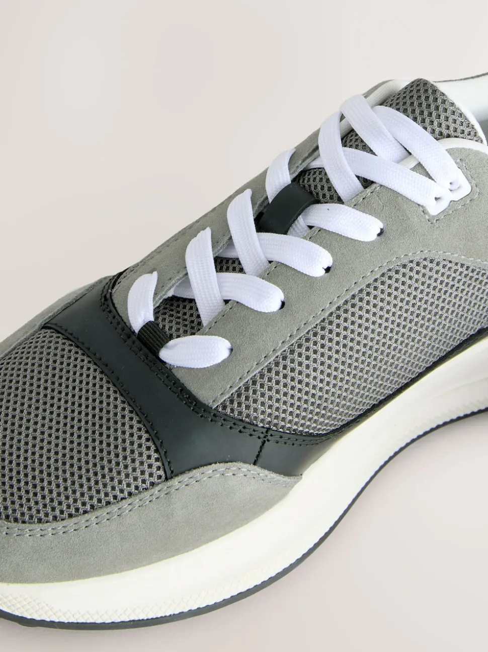 Grey/Black Smart Casual Lace Up Trainers
