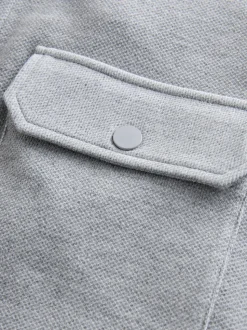 Grey/Blue Jersey Twill Popper Shackets 2 Pack