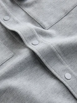 Grey/Blue Jersey Twill Popper Shackets 2 Pack