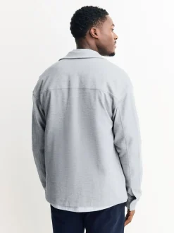 Grey/Blue Jersey Twill Popper Shackets 2 Pack