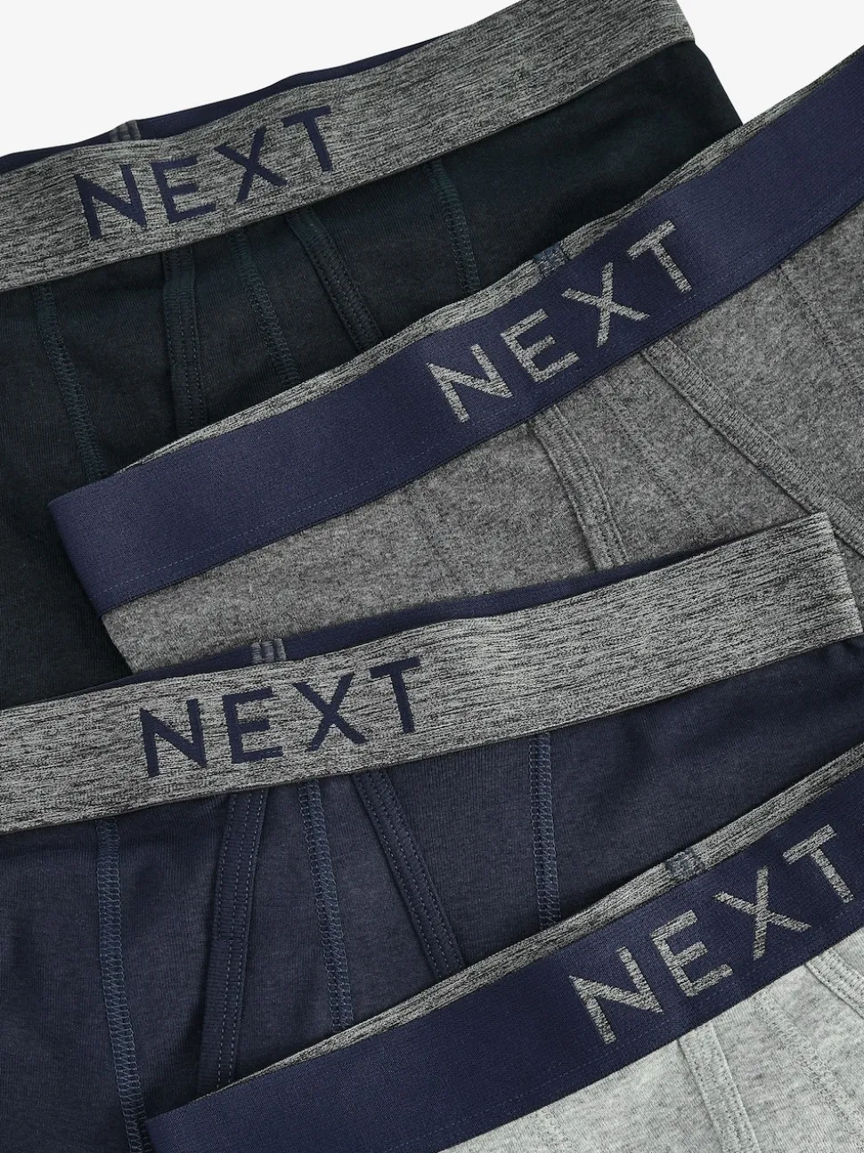 Grey/Navy 4 pack A-Front Pure 100% Cotton Boxers