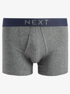 Grey/Navy 10 pack A-Front Pure 100% Cotton Boxers