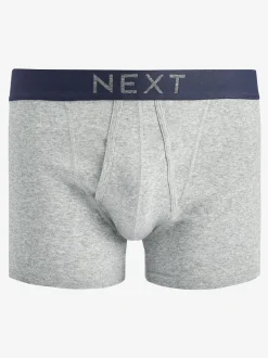 Grey/Navy 10 pack A-Front Pure 100% Cotton Boxers