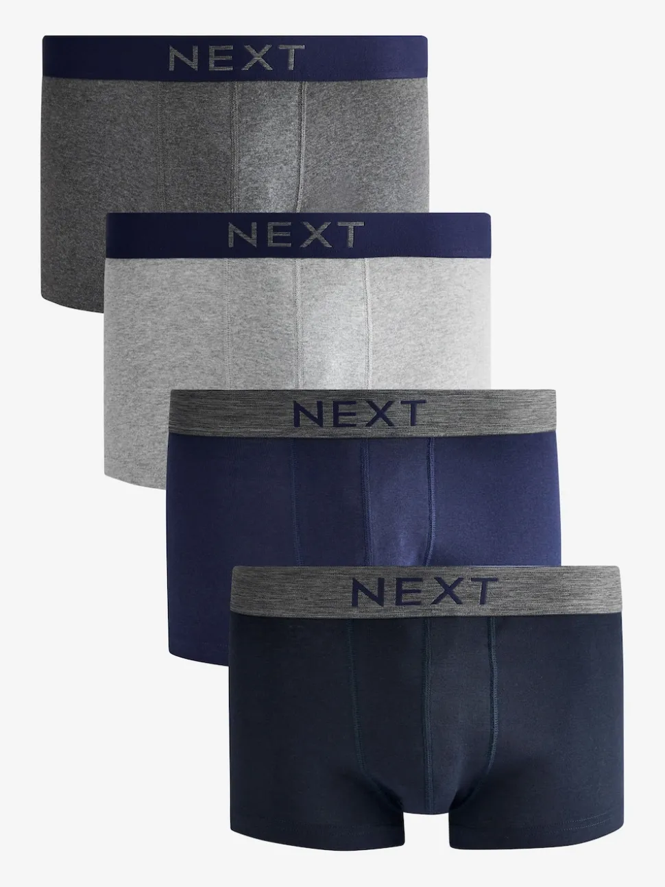 Grey/Navy 4 pack Hipster 100% Cotton Boxers