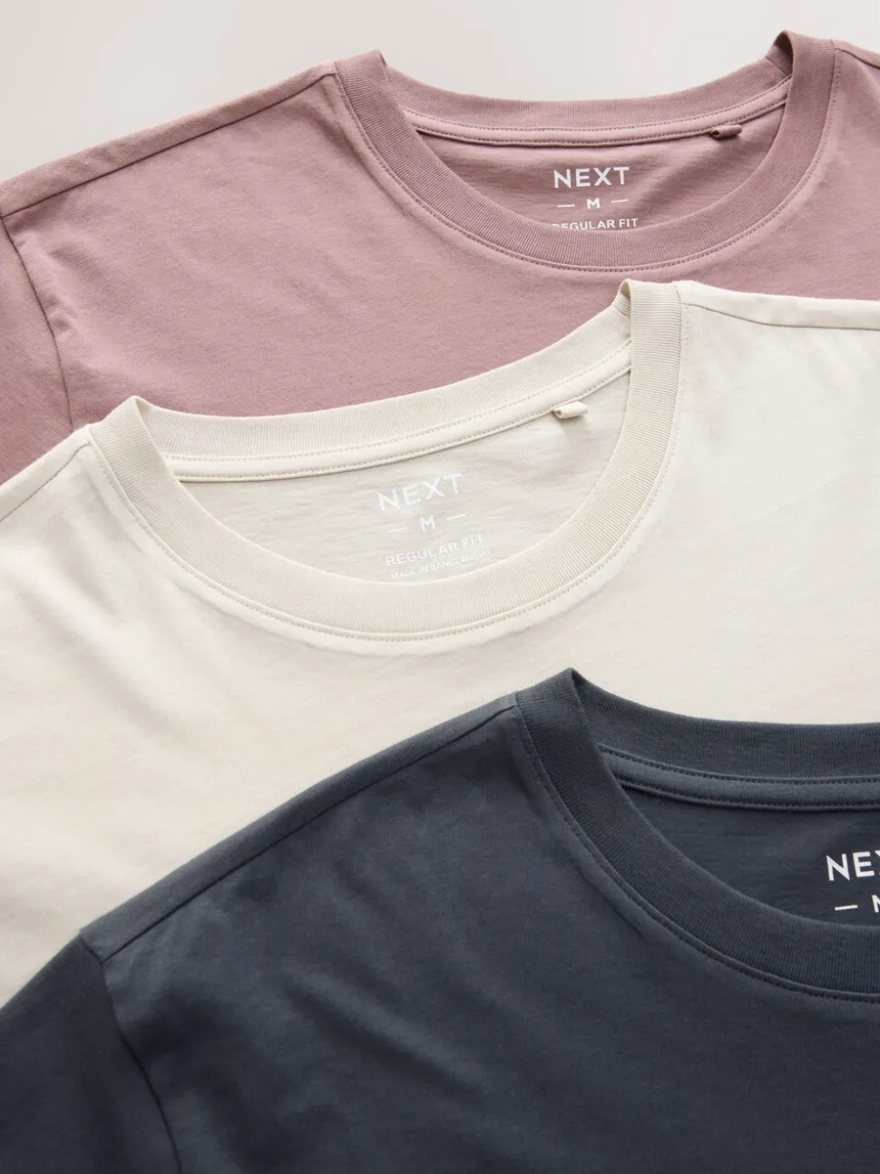 Grey/Pink/Ecru/Green Regular Fit T-Shirts 4 Pack