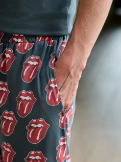 Grey/Red The Rolling Stones Short Sleeve Pyjamas Set