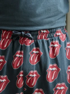 Grey/Red The Rolling Stones Short Sleeve Pyjamas Set