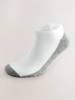 Grey/White 5 Pack Cushioned Trainers Socks