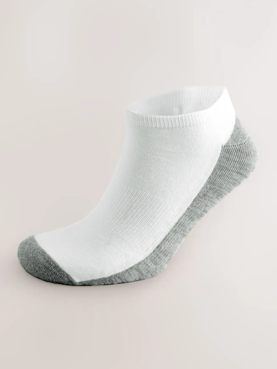 Grey/White 5 Pack Cushioned Trainers Socks