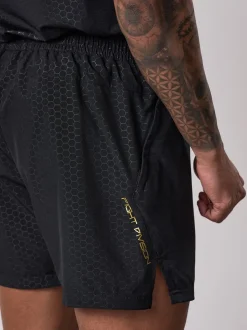 Gym King Black Fight Division Debossed Training 5 Shorts