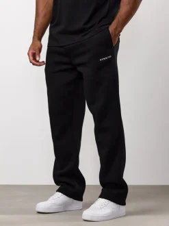 Gym King Black Fundamental Linear Straight Leg Joggers