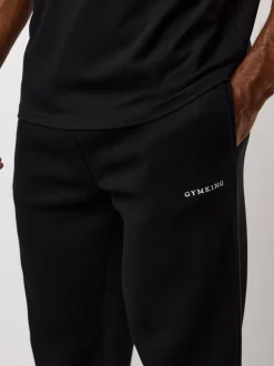 Gym King Black Fundamental Linear Straight Leg Joggers