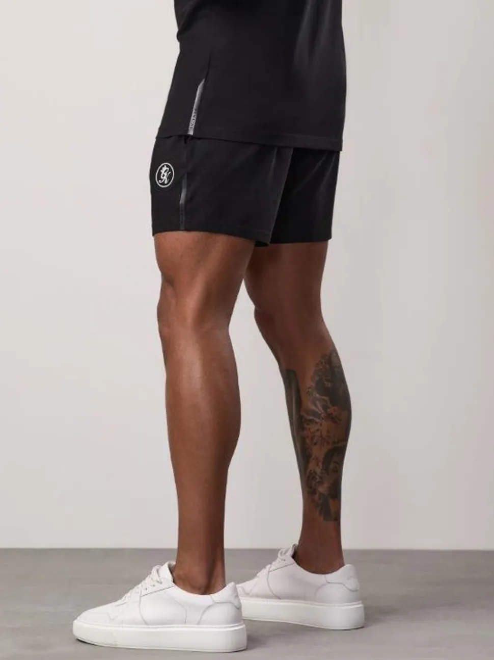Gym King Black Pro Logo Jersey Shorts