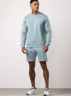 Gym King Blue Fundamental Fleece Crew Jumper