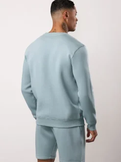 Gym King Blue Fundamental Fleece Crew Jumper