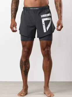 Gym King Grey Fight Division Combat 5 Inch Shorts
