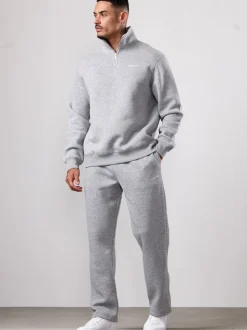 Gym King Grey Fundamental Linear Straight Leg Joggers