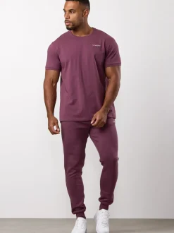 Gym King Purple Fundamental Linear Fleece Joggers