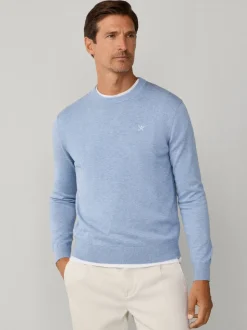 Hackett Cotton Embroidered Logo Crewneck Jumper