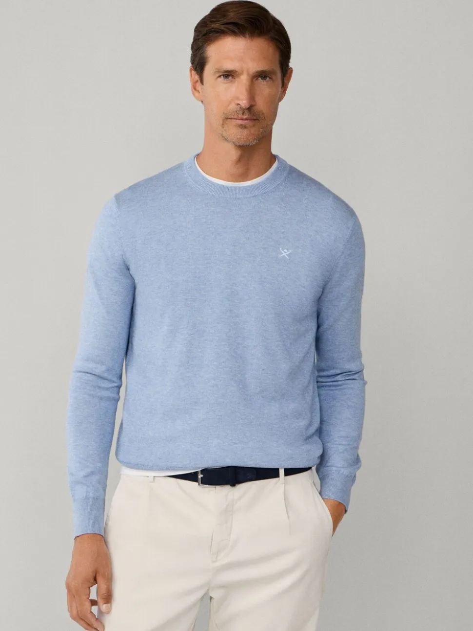 Hackett Cotton Embroidered Logo Crewneck Jumper