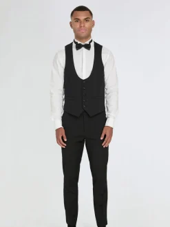 Harry Brown Black Oliver Wool Dinner Suit: Waistcoat