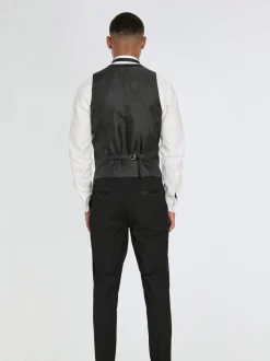 Harry Brown Black Oliver Wool Dinner Suit: Waistcoat
